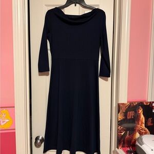 Lands' End Women's Navy Long Sleeve Dress